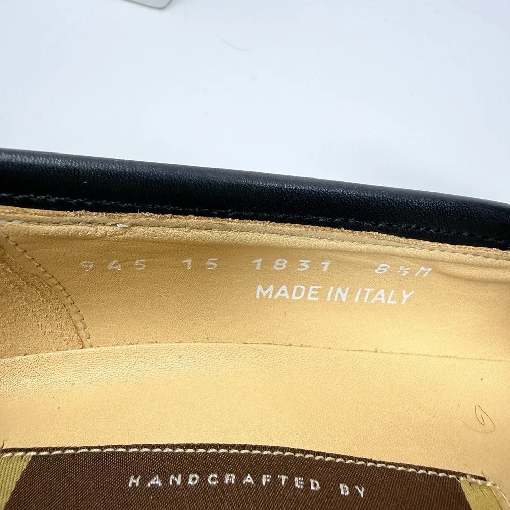 Johnston & Murphy Italy Made Penny Loafers Black Leather Dress Shoes 8.5 M